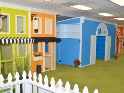 Playhouses inside JCC.